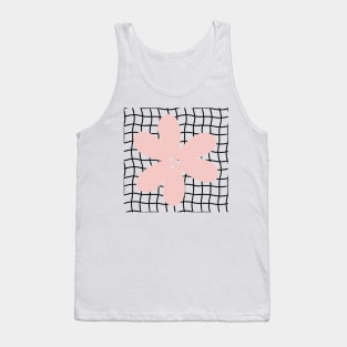 Abstract Flower on Grid - Pastel blush pink Tank Top